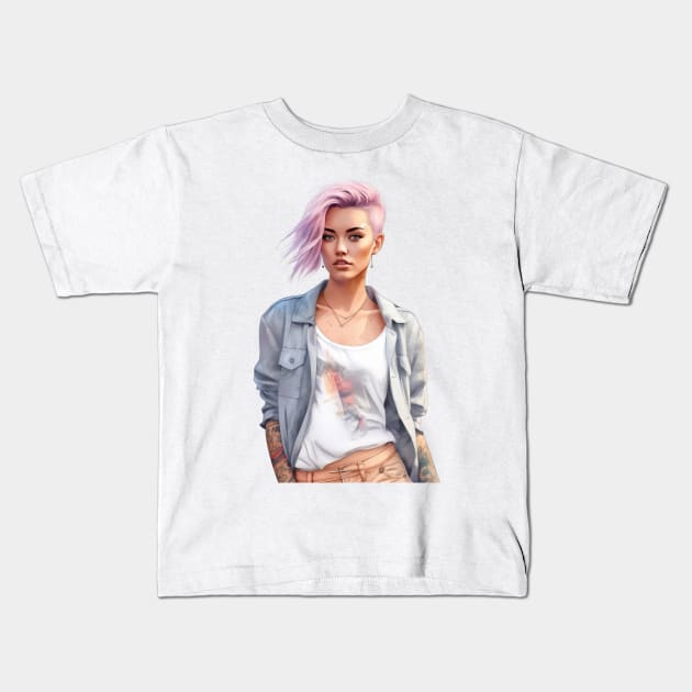 Tattooed Pink Kids T-Shirt by Maison de Kitsch